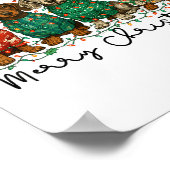 Merry Christmas Dachshund Dog Retro Xmas Puppy Men Poster (Ecke)