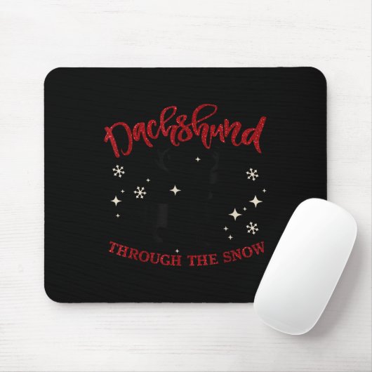 Merry Christmas Dachshund Dog Through The Snow  Mousepad (Mit Mouse)