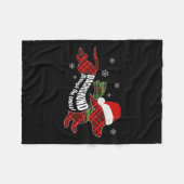 Merry Christmas Dachshund Dog Through The Snow Pla Fleecedecke (Vorderseite (Horizontal))