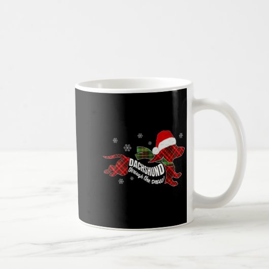 Merry Christmas Dachshund Dog Through The Snow Pla Kaffeetasse (Rechts)
