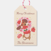 Merry Christmas Dachshund Holiday Geschenkanhänger (Vorderseite)