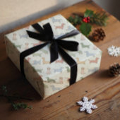 Merry Christmas dachshund puppies  Geschenkpapier Set