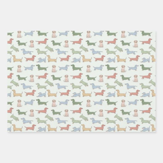 Merry Christmas dachshund puppies  Geschenkpapier Set (Vorderseite)