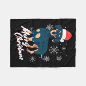 Merry Christmas Dachshund Santa Claus Xmas New Yea Fleecedecke (Vorderseite (Horizontal))