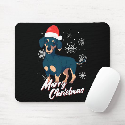 Merry Christmas Dachshund Santa Claus Xmas New Yea Mousepad (Mit Mouse)