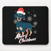 Merry Christmas Dachshund Santa Claus Xmas New Yea Mousepad (Vorne)