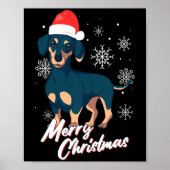 Merry Christmas Dachshund Santa Claus Xmas New Yea Poster (Vorne)