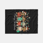 Merry Christmas Dachshund Santa Dog Xmas Lights Ho Fleecedecke (Vorderseite (Horizontal))