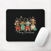 Merry Christmas Dachshund Santa Dog Xmas Lights Ho Mousepad (Mit Mouse)