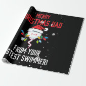 Merry Christmas Dad From Your Fastest Swimmer Geschenkpapier (Ungerollt)