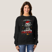 Merry Christmas Dalmatian Dog Santa Hat Lights Xma Sweatshirt (Vorne ganz)