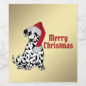 Merry Christmas Dalmatian Weinetikett (Einzelnes Label)