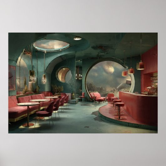 Merry Christmas Decorated Room in Moon Shape | Fes Poster (Vorne)