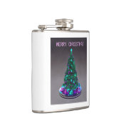 Merry Christmas. Decorated tree with gifts Flachmann (Rechts)