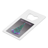 Merry Christmas. Decorated tree with gifts Geldbeutel Flaschenöffner (Rückseite Schrägansicht)