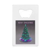 Merry Christmas. Decorated tree with gifts Geldbeutel Flaschenöffner (Rückseite)