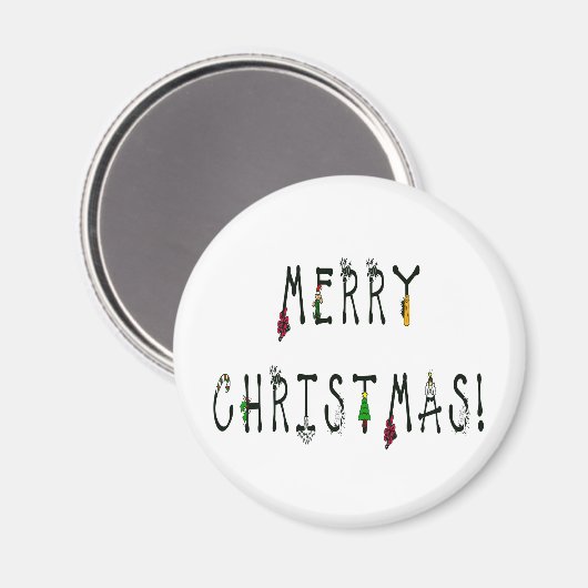 Merry Christmas Decoration Magnet (Vorderseite/Rückseite)