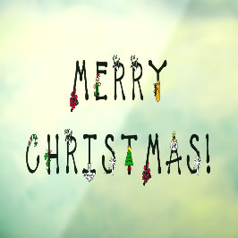 Merry Christmas Decoration Zuhause & Store 11x8 Vi Fensteraufkleber