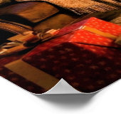 Merry Christmas Decorative Artwork with Kitten #2 Poster (Ecke)