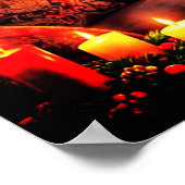 Merry Christmas Decorative Artwork with Kitten Poster (Ecke)