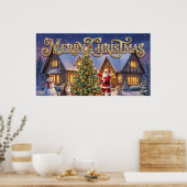 Merry Christmas Decorative Artwork with Santa #1 Poster (Küche)