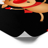 Merry Christmas Deer Cartoon Christmas T Shirt Poster (Ecke)