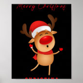 Merry Christmas Deer Cartoon Christmas T Shirt Poster (Vorne)