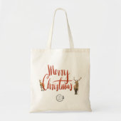 Merry Christmas Deer Custom Company Logo Budget Tragetasche (Vorne)