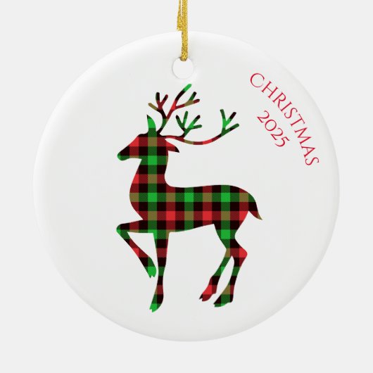 Merry Christmas Deer Keramik Ornament (Hinten)