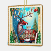 MERRY CHRISTMAS DEER KERAMIKORNAMENT (Links)