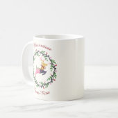 Merry Christmas Deer with Wreath Customize Kaffeetasse (Vorderseite Links)
