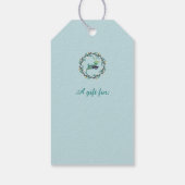 Merry Christmas Deer with Wreath Teal Customize Geschenkanhänger (Rückseite)