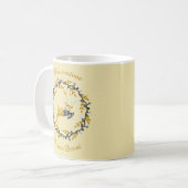 Merry Christmas Deer with Wreath Yellow Customize Kaffeetasse (Vorderseite Links)