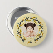 Merry Christmas Deer with Wreath Yellow Keepsake Button (Vorne & Hinten)