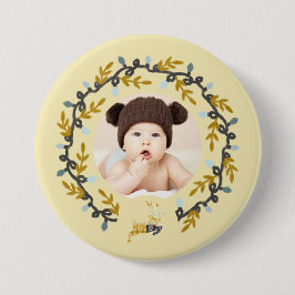 Merry Christmas Deer with Wreath Yellow Keepsake Button
