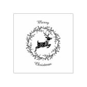 Merry Christmas Deer Wood Art Stamp Gummistempel (Prägung)