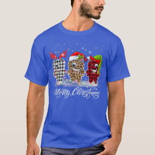 Merry Christmas Dentist Teeth Santa Hat Xmas Leopa T-Shirt