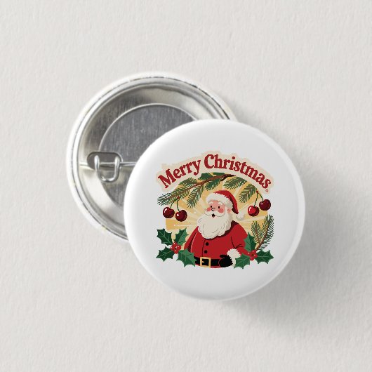 Merry Christmas Design Button (Vorne & Hinten)