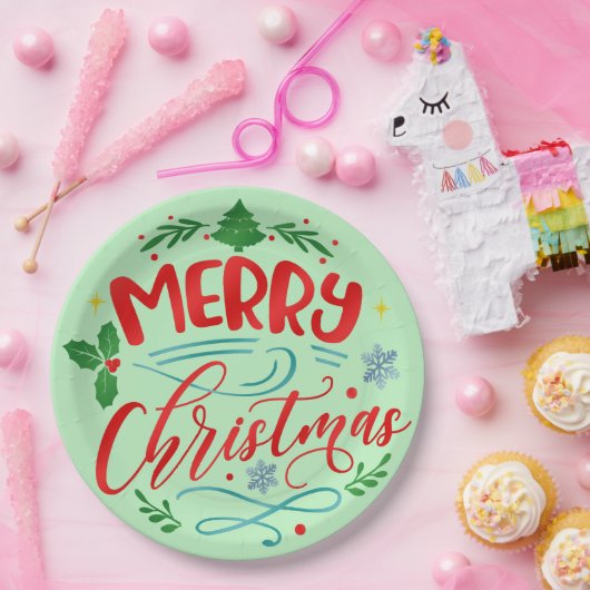 Merry Christmas Design Pappteller (Party)
