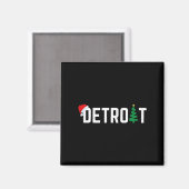 Merry Christmas Detroit Happy Holidays Michigan Sa Magnet (Vorderseite/Rückseite)
