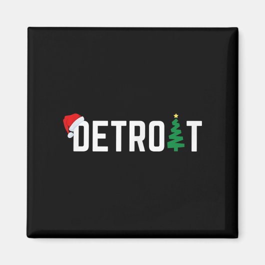 Merry Christmas Detroit Happy Holidays Michigan Sa Magnet (Vorne)