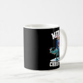 Merry Christmas Dino Donald Trump Dinosaur T-rex X Kaffeetasse (VorderseiteRechts)
