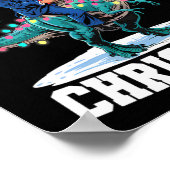 Merry Christmas Dino Donald Trump Dinosaur T-rex X Poster (Ecke)