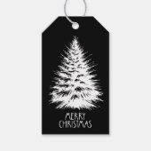 Merry Christmas Distressed Chic White Pine Tree Geschenkanhänger (Vorderseite)