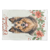 Merry Christmas Dog Cozy Winter Bedroom Bedding Kissenbezug (Rückseite-Links)
