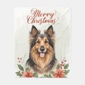 Merry Christmas Dog Cozy Winter Holiday Blanket Fleecedecke (Vorderseite)