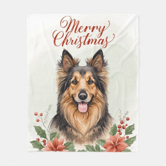Merry Christmas Dog Cozy Winter Holiday Blanket Fleecedecke (Vorderseite)