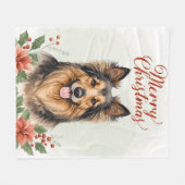 Merry Christmas Dog Cozy Winter Holiday Blanket Fleecedecke (Vorderseite (Horizontal))