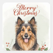 Merry Christmas Dog Festive Holiday Cute Sticker (Vorderseite)