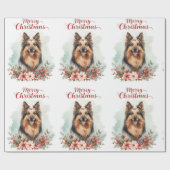 Merry Christmas Dog Festive Holiday Gift Wrapping Geschenkpapier (Flach)